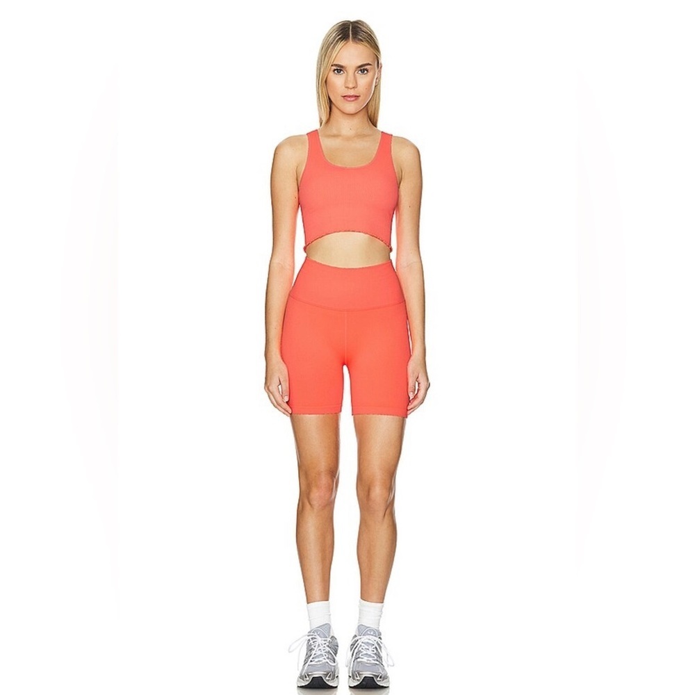 Spiritual Gangster Love Sculpt 5' Biker Short in Neon Coral Size Xs/S NWT